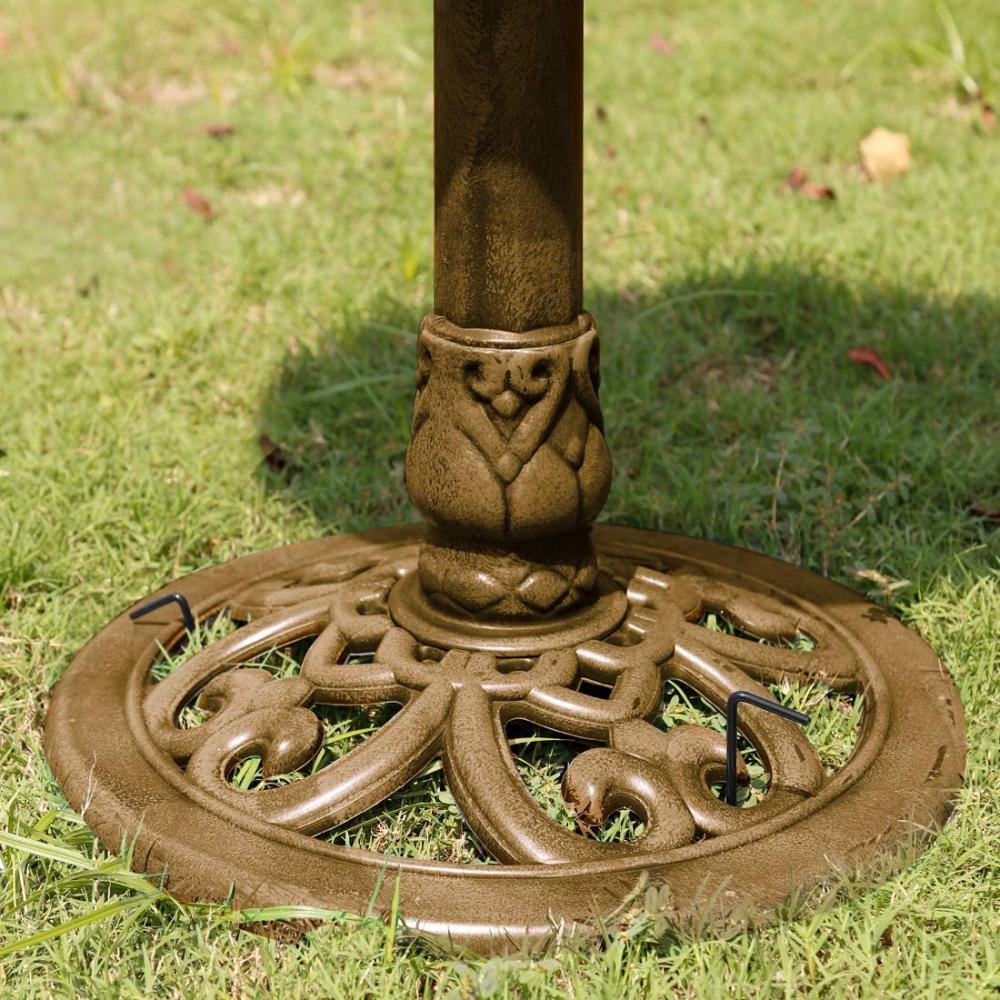 Polyresin Antique Outdoor Golden Garden Bird Bath