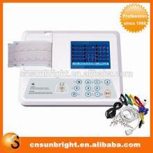 Color cheapest 12 lead 3 channel Electrocardiograph ECG/EKG Machine with interpretation