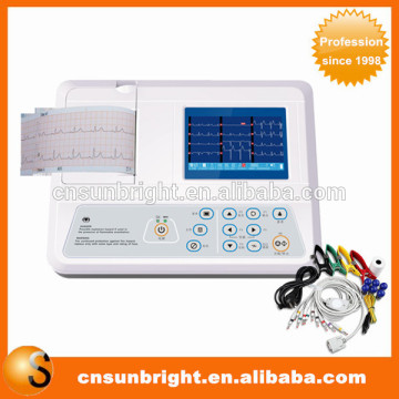 Color 12 lead 3 channel Electrocardiograph ECG/EKG Machine with interpretation