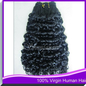 High quality of curly stock virgin hair weft ,weft knitting machine made ,cheap weft hair extension