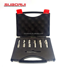 SUBORUI 6pcs HSS Weldon Shank Mag Drill Bit Annular Broach Cutter Set