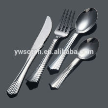 Party wedding flatware/popular silver coated flatware disposable plastic cutlery/Fasion Design Silver Coated Plastic cutlery set