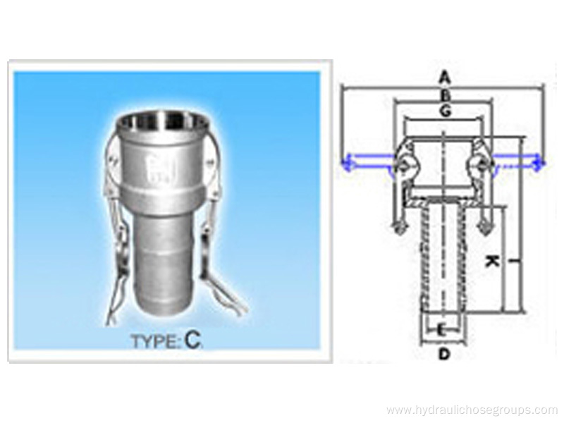 Camlock Type C Coupler Hose Shank