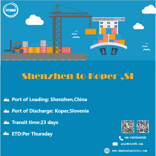 Navegar directamente de Shenzhen a Koper Eslovenia