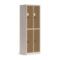 4 Locker Storage Cabinet with Shelves Brown