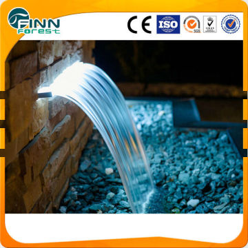 impresive LED lighted stainless steel pool waterfall weir