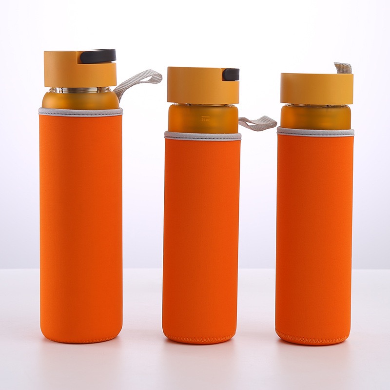 Wholesale Color Glass Bamboo Lid Water Bottle with Tea Infuser