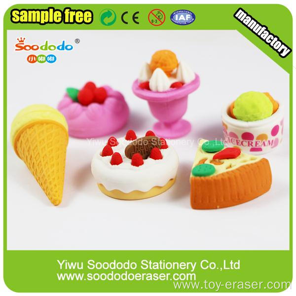 birthday cake shaped rubber erasers cute design for kids