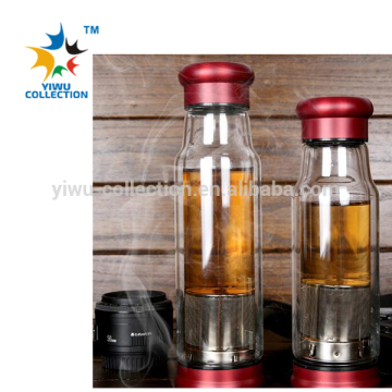 Promotion custom logo 500ml glass water bottle/glass bottle water private label/glass water bottle infuser