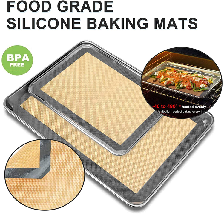 YM Factory Nonstick Food Grade Heat Resistant Large Silicone Baking Mat Set