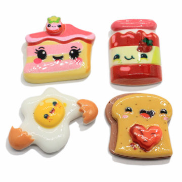 Kawaii Simulation Lebensmittel Harz Perlen Nettes Ei Brot Home Ornament Kinder Puppenhaus Spielzeug Geschenk Schleimfüller