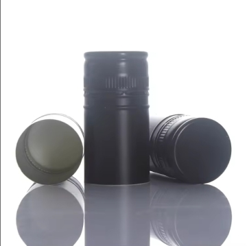 knurling aluminium wine screw cap black