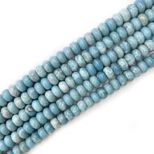 Larimar Round Disc Spacer Beads - Natural Stone for Jewelry Making