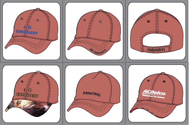 CUSTOM DESIGN flat EMBROIDERY 6 PANEL GOLF HATS by headwear manufacturer