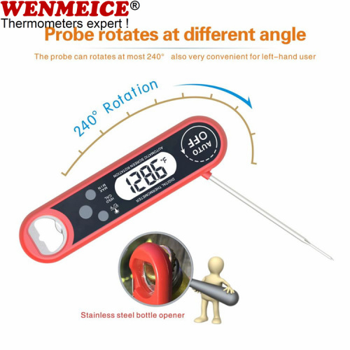 Thermomètre à viande numérique à affichage à rotation automatique étanche