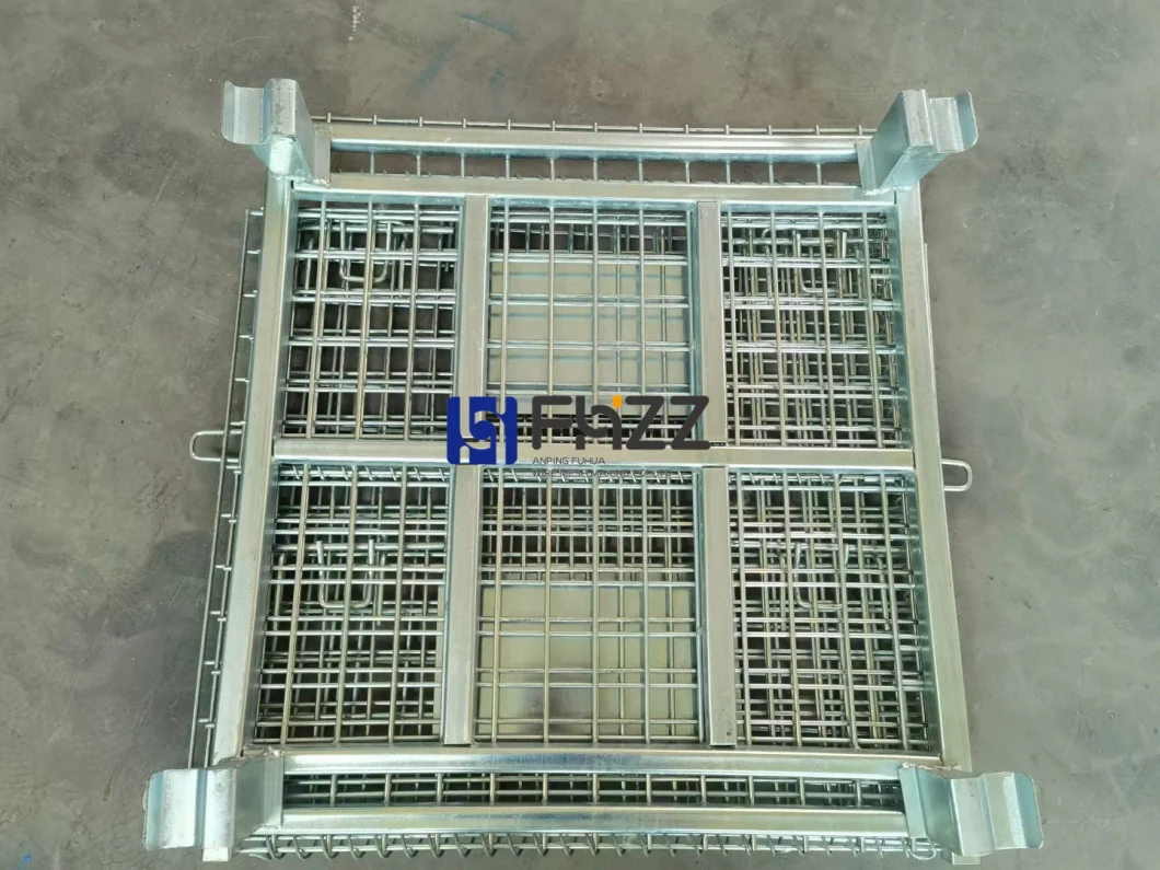 Hot mergulhado galvanizado com fio de malha soldada gaiolas de armazenamento de metal para armazéns e centros de logística