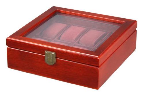 Caixa de relógio de madeira de cereja do Premier para 8 relógios