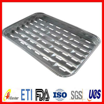 Perforated aluminum foil bbq tray