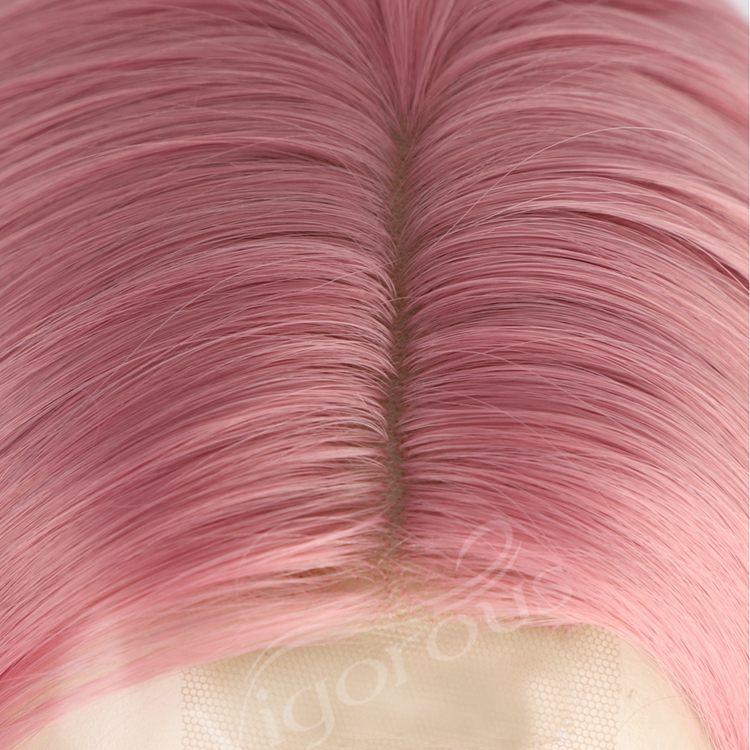 Vigorous High Quality Heat Resistant Ombre Pink To Blue Curly High Fiber Lace Front Cheap Women Wig Synthetic Hair