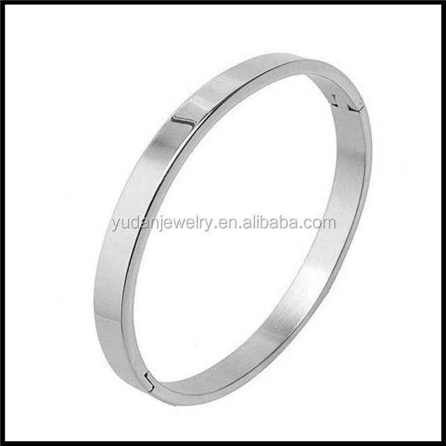 Simple Design Mens Plain Stainless Steel Bangle