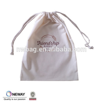 2015 packing bread cotton bag with drawstring,cotton bakery pouch wholesale,calico bakery bag packing