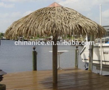 thatched beach umbrellas