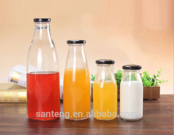 Glass milk bottle clear glass milk bottle with screw lid