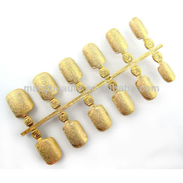 Golden wrinkle decorative nail tips 6 size plastic fingernails false nail