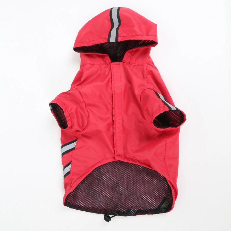 New Dog Raincoat Dog Hooded Double Fluorescent Raincoat Waterproof Pet Raincoat