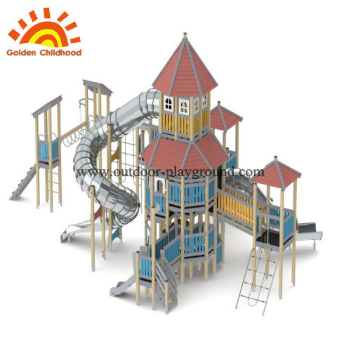 HPL outdoor playground equipment tube slide