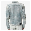 Giacca da bomber in denim personalizzato lavata maschile tascabile