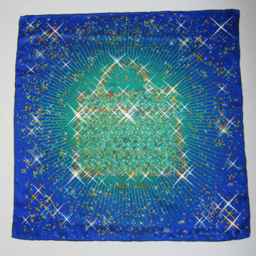 Beautiful Blue Silk Scarf 90x90,Square Scarf
