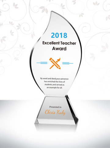 Excellent Flame Crystal Teacher Recognition Award