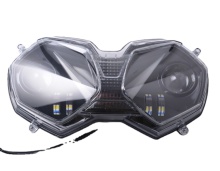 YongJin LED Motorcycle Headlight with Angel Eyes for Triumph Tiger 800 Replacement