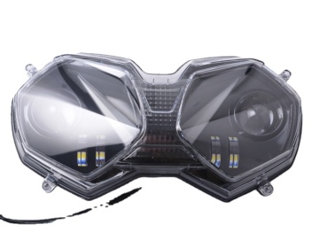 YongJin LED Motorcycle Headlight with Angel Eyes for Triumph Tiger 800 Replacement
