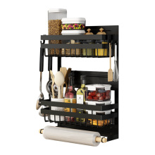 HONGDEC Black Kitchen Storage Rack Rustproof Kitchen Storage Shelf