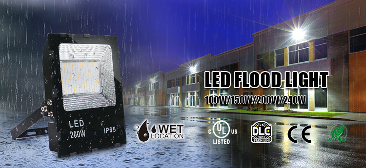 ETL DLC LED Outdoor Flood Light 5 Years Warranty RGB 50W 100W 200W 300W 400W 500W 1000W IP65 Waterproof Led flood light