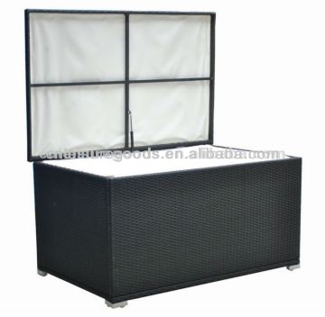 PE Rattan storage Chest With Cushion