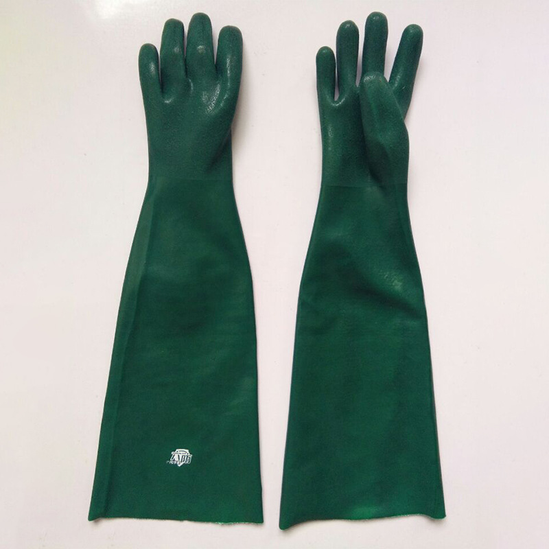 Grüne, sandige, verlängerte Flanell-Handschuhe