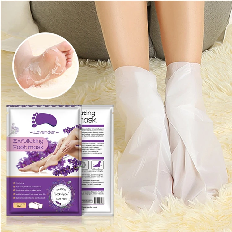 Custom Lavender Baby Feet Exfoliating Foot Peeling SPA Sock Mask