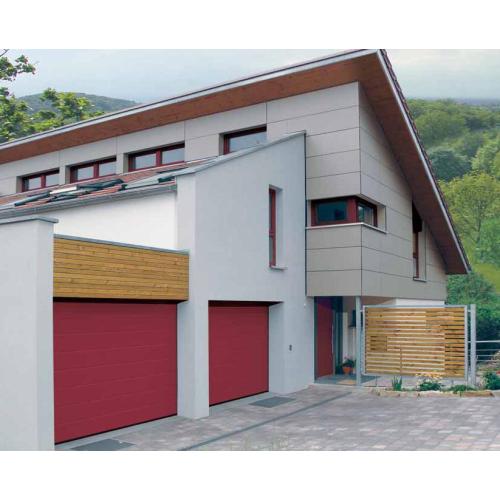 Aluminum double-skinned sectional garage door