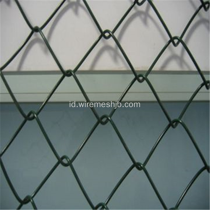 Green PVC Dilapisi Chain Link Fence / Diamond Wire Mesh