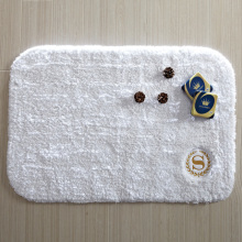 Bath rug hotel rug soft and luxury white with logo