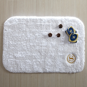 Bath rug hotel rug soft and luxury white with logo