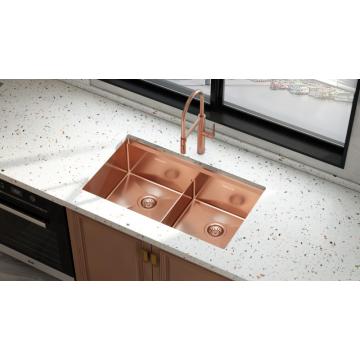 Stainless Steel PVD 32 Inch Double Bowl Sink