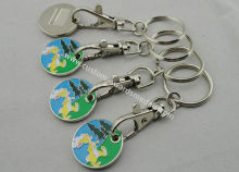 Zinc Alloy, Aluminum, Iron Rabbit Trolley Coin With Key Chain, One Euro Coin