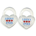 Kawaii Lucky Hearts Star Flatback الراتنج شفافة مفتاح قفل محاكاة DIY بها بنفسك الحرف مفتاح قلادة القرط مفتاح سلسلة الملحقات