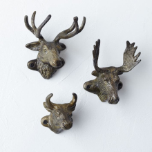 Hot sale home decor metal ornament bronze wall deer head sculpture