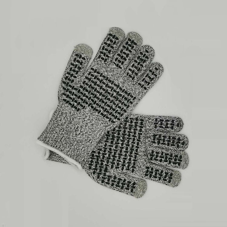 Level 5 Anti Cut Gloves HPPE safety Cut Resistant gloves work gloves for Wood Carving Rotary Cutting Handling with Rubber Grip