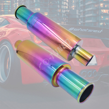 Neo Chrome Exhaust Pipe with Rainbow Muffler for Racing Cars